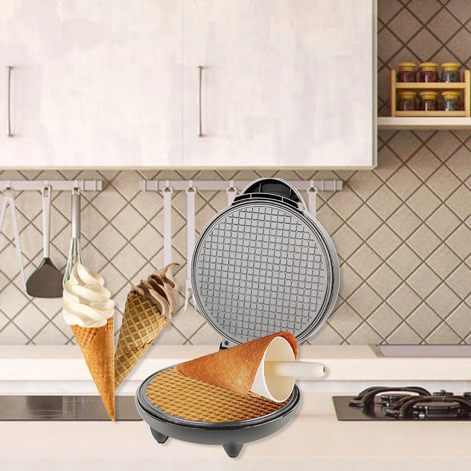 Máquina para hacer gofres de 1 - Waffle Cone Maker reseña y precio